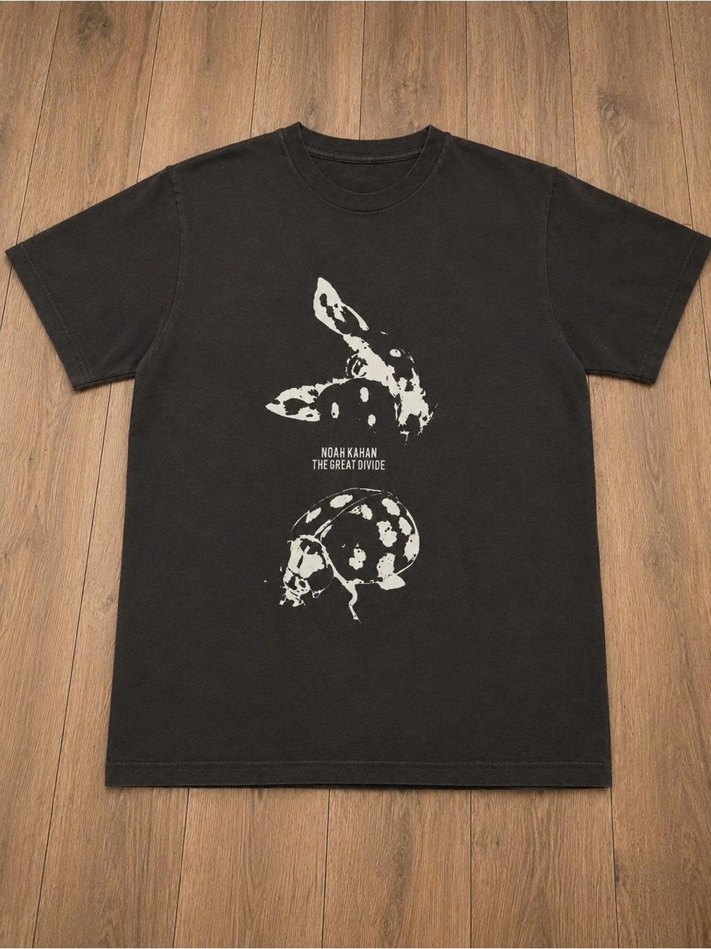 Gildan Black Short Sleeve Graphic Tee with White Animal Print